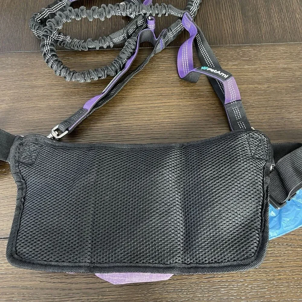 PetAmi Premium Hands Free Dog Leash For Up To 2 Dogs Adjustable Waist Belt Fanny